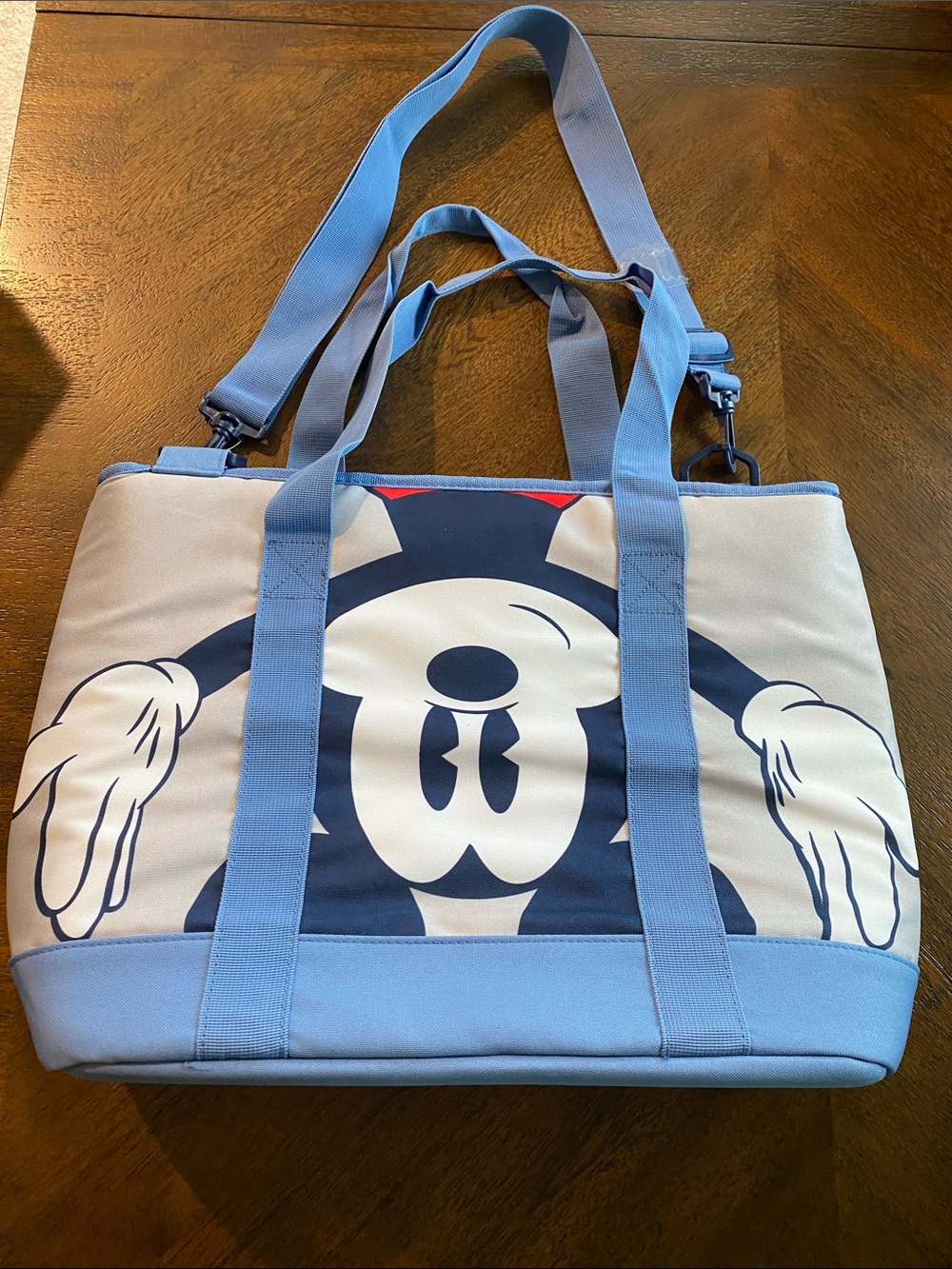 Disney Light Blue Mickey Canvas Cooler Tote Bag